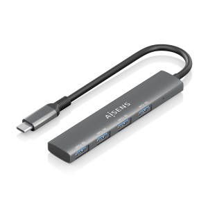 HUB AISENS USB 3.1 USB-C USB-C M-4XTIPO A H GRIS 15CM