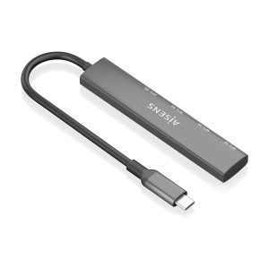 HUB AISENS USB 3.1 USB-C USB-C M-4XTIPO A H GRIS 15CM 2