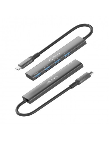 HUB AISENS USB 3.1 USB-C USB-C M-4XTIPO A H GRIS 15CM