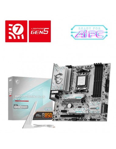 PLACA BASE MSI B850M GAMING PLUS WIFI PCI-E x16 Gen5, M.2 Gen5