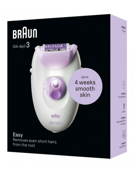 DEPILADORA ELECTRICA BRAUN SILK-EPIL 3 SE3-000 RODILLO MASAJE LUZ SMARTLIGHT