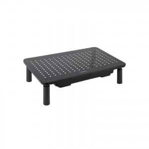 SOPORTE ELEVADOR PARA MONITORES CON CAJON NEGRO