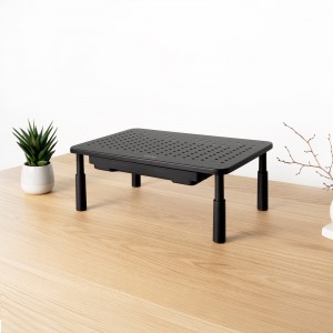 SOPORTE ELEVADOR PARA MONITORES CON CAJON NEGRO 2