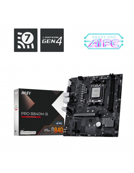 PLACA BASE MSI PRO B840M-B PCI-E 16x Gen4, M.2 Gen4