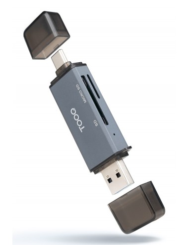 LECTOR TARJETAS TOOQ USB 3.0 (USB-C+USB-A) SD TF GRIS
