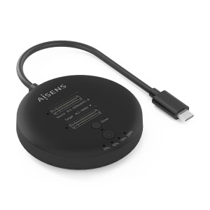 ESTACION DOCKING AISENS DOBLE BAHIA NVME USB 3.2 GEN2X2 CLONE NEGRO