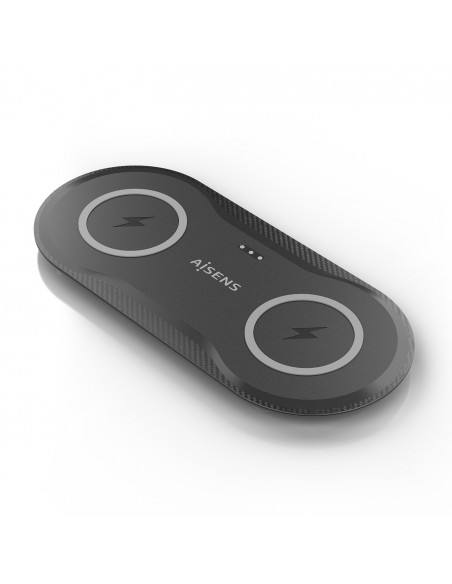 CARGADOR AISENS INALAMBRICO USB-C 15W 2 EN 1 MOVIL AURICULARES NEGRO