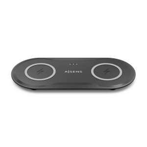 CARGADOR AISENS INALAMBRICO USB-C 15W 2 EN 1 MOVIL AURICULARES NEGRO 2
