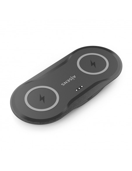 CARGADOR AISENS INALAMBRICO USB-C 15W 2 EN 1 MOVIL AURICULARES NEGRO