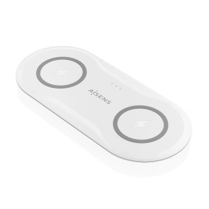 CARGADOR AISENS INALAMBRICO USB-C 15W 2 EN 1 MOVIL AURICULARES BLANCO