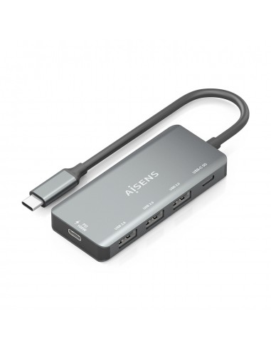 HUB AISENS USB 3.1 USB-C 1XPD 100W 1XUSB-C 3.0 3XUSB-A 2.0 GRIS 15CM