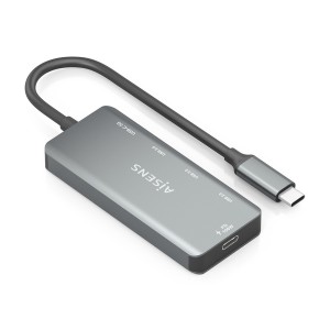 HUB AISENS USB 3.1 USB-C 1XPD 100W 1XUSB-C 3.0 3XUSB-A 2.0 GRIS 15CM 2