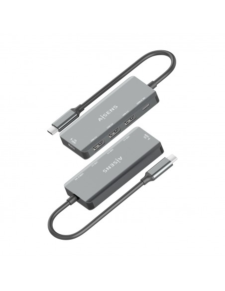 HUB AISENS USB 3.1 USB-C 1XPD 100W 1XUSB-C 3.0 3XUSB-A 2.0 GRIS 15CM