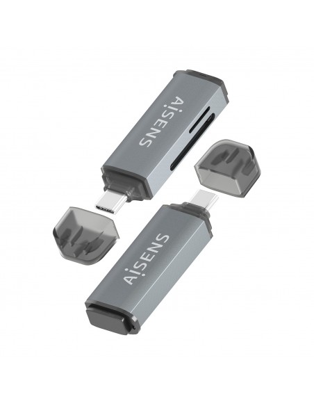LECTOR TARJETAS AISENS SD MICRO SD MMC RS-MMC MMC MICRO USBC GRIS