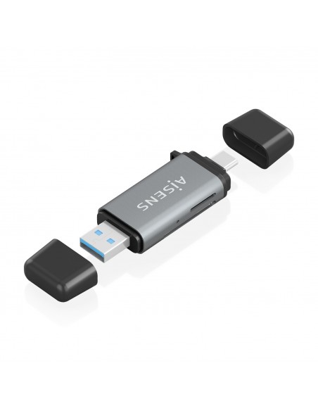 LECTOR TARJETAS AISENS SD MICRO SD MMC RS-MMC MMC MICRO USBA USBC GRIS