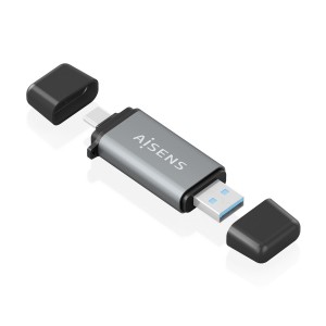 LECTOR TARJETAS AISENS SD MICRO SD MMC RS-MMC MMC MICRO USBA USBC GRIS 2