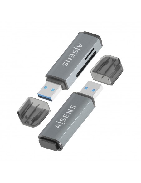 LECTOR TARJETAS AISENS SD MICRO SD MMC RS-MMC MMC MICRO USBA GRIS