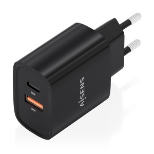 CARGADOR AISENS GAN 30W 1XUSB-C PD3.0 QC4.0 1XUSB-A QC3.0 NEGRO 2