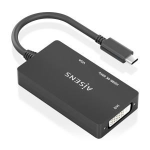 CONVERSOR AISENS USB-C A DVI H HDMI H VGA H NEGRO 15CM 2