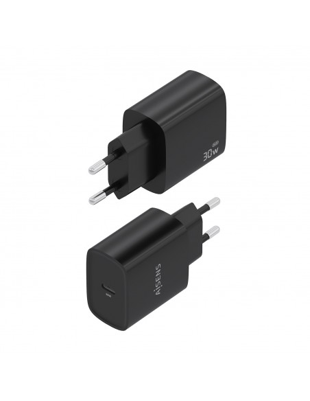 CARGADOR AISENS GAN 30W 1XUSB-C PD3.0 NEGRO