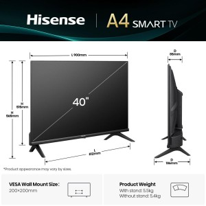 TV HISENSE LED 40A4Q 40? FHD SMART TV DOLBY DTS HD ALTO CONTRASTE MODO JUEGO 2
