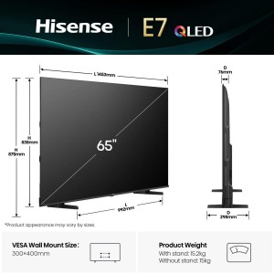 TV HISENSE 65E77Q 65" QLED 4K UHD SMART TV VIDAA HDR10 2
