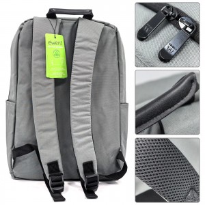 EWENT MOCHILA 16.1â€ URBAN BUSSINES, GRIS, MATERIAL RECICLADO RPET 2