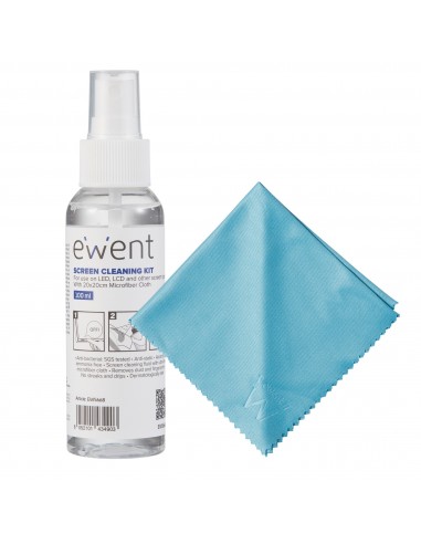 EWENT KIT DE LIMPIEZA DE PANTALLAS 100ML CONPAÃ‘O MICROFIBRA 20X20CM