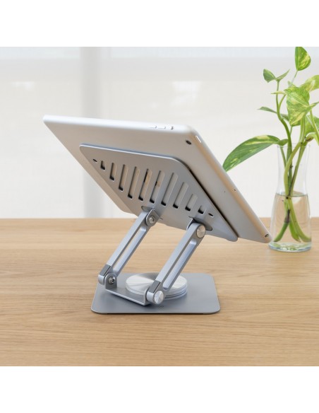 SOPORTE PLEGABLE 360Â° DISPOSITIVOS HASTA 13", PLATA