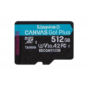 MICRO SD KINGSTON 512GB CANVAS GO PLUS U3 V30 CON ADAPTADOR 2