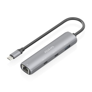 DOCK AISENS USB-C A ETHERNET GIGABIT HUB 2XUSB-C+1XUSB-A GRIS 15CM