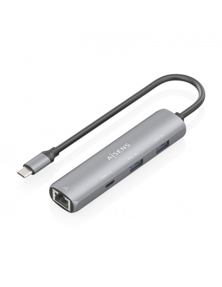 DOCK AISENS USB-C A ETHERNET GIGABIT HUB 1XUSB-C+2XUSB-A GRIS 15CM