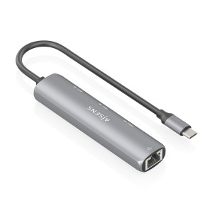 DOCK AISENS USB-C A ETHERNET GIGABIT HUB 1XUSB-C+2XUSB-A GRIS 15CM 2