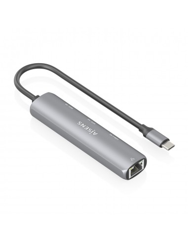 DOCK AISENS USB-C A ETHERNET GIGABIT HUB 1XUSB-C+2XUSB-A GRIS 15CM