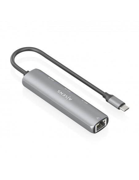 DOCK AISENS USB-C A ETHERNET GIGABIT HUB 3XUSB-A GRIS 15CM