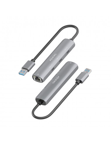 USB3.0 DOCK AISENS USB-A A ETHERNET GIGABIT HUB 3XUSB-C GRIS 15CM
