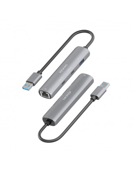 USB3.0 DOCK AISENS USB-A A ETHERNET GIGABIT HUB 2XUSB-C+1XUSB-A GRIS 15CM