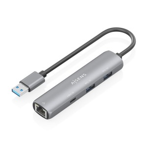 USB3.0 DOCK AISENS USB-A A ETHERNET GIGABIT HUB 1XUSB-C+2XUSB-A GRIS 15CM