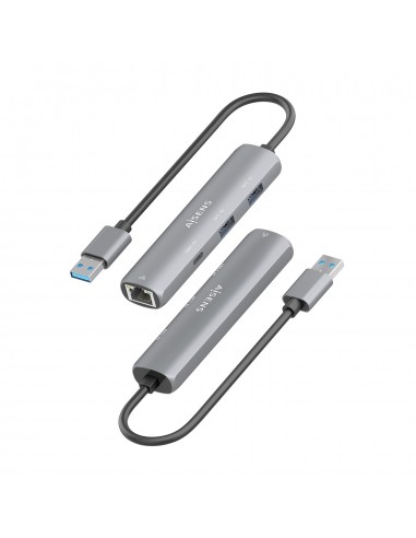 USB3.0 DOCK AISENS USB-A A ETHERNET GIGABIT HUB 1XUSB-C+2XUSB-A GRIS 15CM