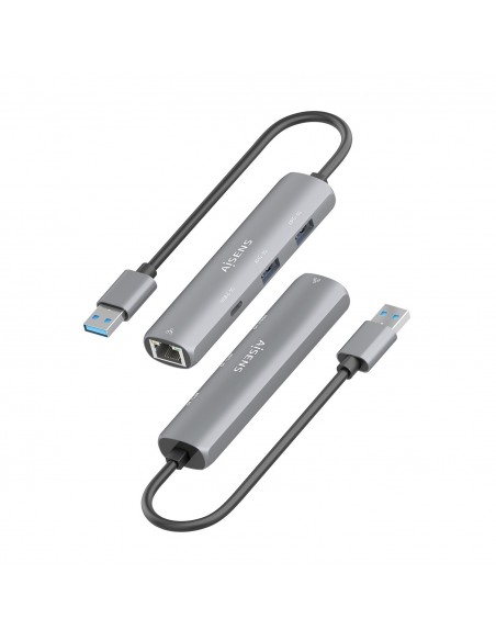 USB3.0 DOCK AISENS USB-A A ETHERNET GIGABIT HUB 1XUSB-C+2XUSB-A GRIS 15CM