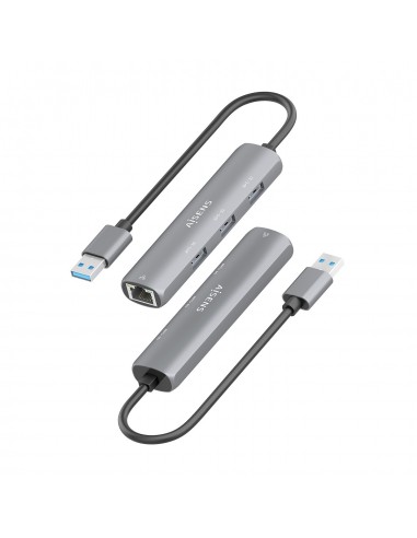 USB3.0 DOCK AISENS USB-A A ETHERNET GIGABIT HUB 3XUSB-A GRIS 15CM