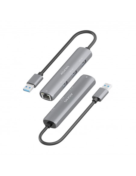 USB3.0 DOCK AISENS USB-A A ETHERNET GIGABIT HUB 3XUSB-A GRIS 15CM