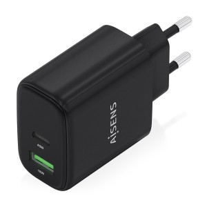 CARGADOR AISENS GAN 45W 1XUSB-C PD3.0 QC4.0 1XUSB-A QC3.0 NEGRO 2