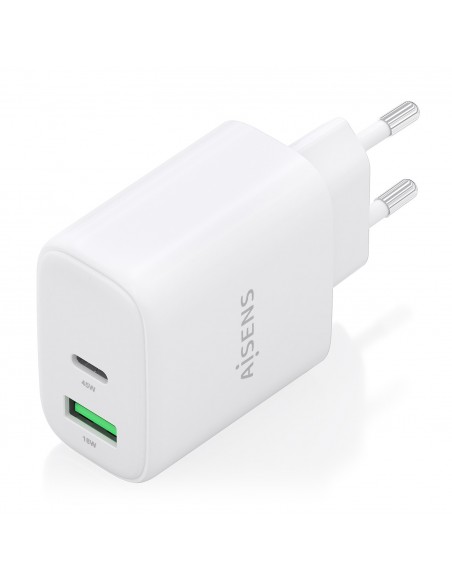 CARGADOR AISENS GAN 45W 1XUSB-C PD3.0 QC4.0 1XUSB-A QC3.0 BLANCO