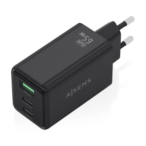 CARGADOR AISENS GAN 65W 2XUSB-C PD3.0 QC4.0 1XUSB-A QC3.0 NEGRO 2