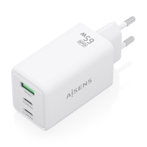 CARGADOR AISENS GAN 65W 2XUSB-C PD3.0 QC4.0 1XUSB-A QC3.0 BLANCO 2