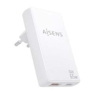 CARGADOR AISENS GAN PARED ULTRA DELGADO 65W USB-C PD3.0 QC4.0 USB-A QC3.0