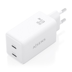 CARGADOR AISENS GAN 65W 2XUSB-C PD3.0 QC4.0 BLANCO 2