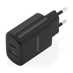 CARGADOR AISENS GAN 30W 1XUSB-C PD3.0 QC4.0 1XUSB-A QC3.0 NEGRO 2