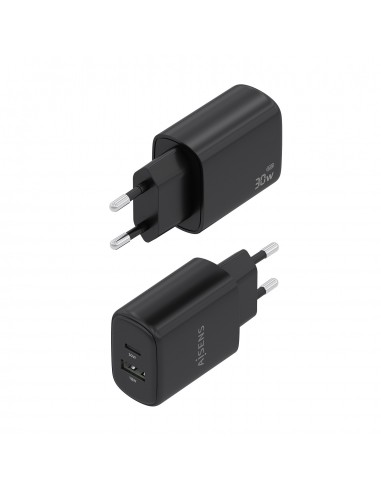 CARGADOR AISENS GAN 30W 1XUSB-C PD3.0 QC4.0 1XUSB-A QC3.0 NEGRO